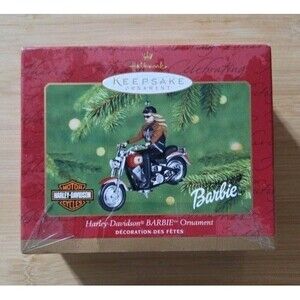 2001 Hallmark Keepsake Barbie Harley-Davidson Motorcycle Ornament w Box